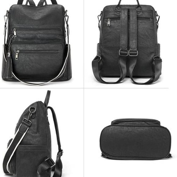 NEW Womens Backpack Vegan Leather with Tassel